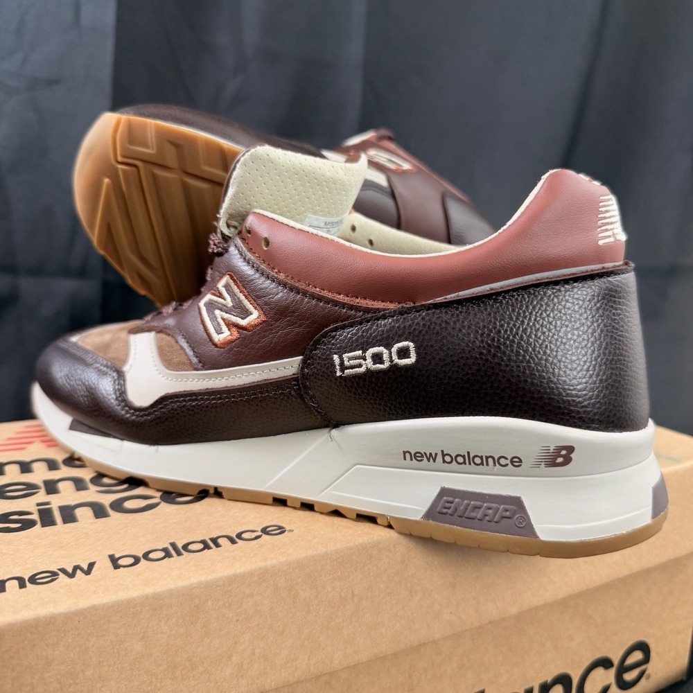 New Balance 1500 Mens 8.5 Brown‎ "French Roast" Made in England Leather M1500GBI - Picture 10 of 11